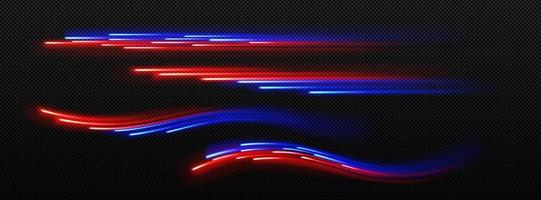 Light motion effect, speed road traffic glow vector