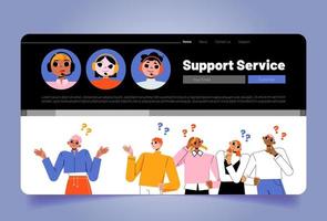 Support service banner with operators and users