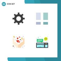 User Interface Pack of 4 Basic Flat Icons of protection hands collage photo chat Editable Vector Design Elements