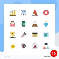 16 Flat Color concept for Websites Mobile and Apps basket mother online female help Editable Pack of Creative Vector Design Elements