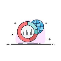 Big chart data world infographic Flat Color Icon Vector