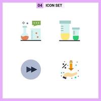 Set of 4 Commercial Flat Icons pack for chemical equipment circle lab equipment s next Editable Vector Design Elements