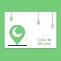 Eid Mubarak greeting Card Illustration vector