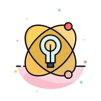 Atom Education Nuclear Bulb Abstract Flat Color Icon Template vector