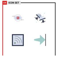 Universal Icon Symbols Group of 4 Modern Flat Icons of business connection vision cufflink wifi Editable Vector Design Elements