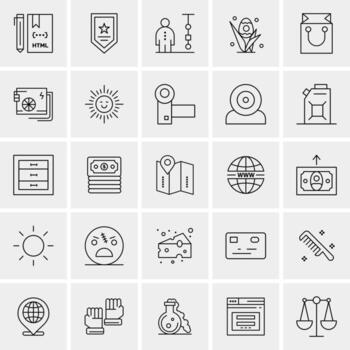 25 iconos de negocios universales vector ilustración de icono creativo para usar en proyectos relacionados con la web y dispositivos móviles