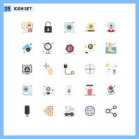 Group of 25 Modern Flat Colors Set for gps flower unlock oven mitt operation Editable Vector Design Elements