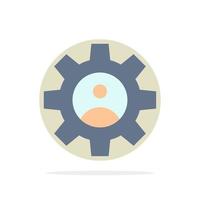 Gear Controls Profile Use Abstract Circle Background Flat color Icon vector