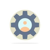 Gear Controls Profile Use Abstract Circle Background Flat color Icon vector