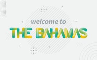 bienvenido a las bahamas. tipografía creativa con efecto de mezcla 3d vector