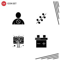 Set of 4 Modern UI Icons Symbols Signs for avatar ad denied easter advertising Editable Vector Design Elements