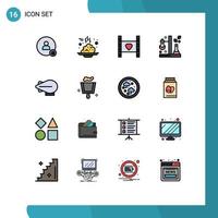 16 Creative Icons Modern Signs and Symbols of science chemistry porridge wedding honeymoon Editable Creative Vector Design Elements