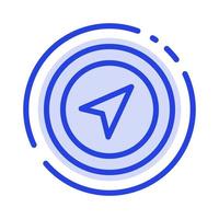 Location Map Pointer Pin Blue Dotted Line Line Icon vector