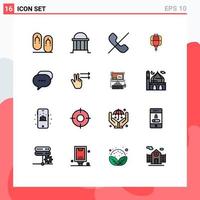 Set of 16 Modern UI Icons Symbols Signs for chat chinese institute china phone Editable Creative Vector Design Elements