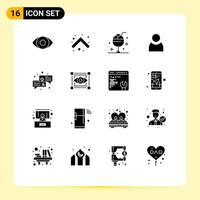 Modern Set of 16 Solid Glyphs and symbols such as question answer dessert basic avatar Editable Vector Design Elements