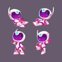 lindo astronauta en diferentes poses vector