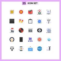 Flat Color Pack of 25 Universal Symbols of tea pin business location geolocation Editable Vector Design Elements