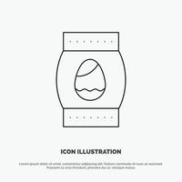 vector de icono de línea de vacaciones de pascua de botella de huevo