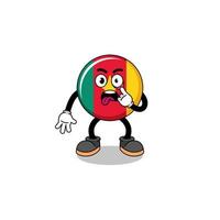 Character Illustration of cameroon flag with tongue sticking out vector