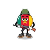 Cartoon of cameroon flag soldier vector