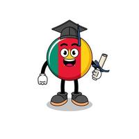 cameroon flag mascot with graduation pose vector