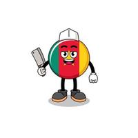 Mascot of cameroon flag as a butcher vector