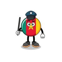 Cartoon Illustration of cameroon flag police vector