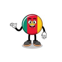 cameroon flag cartoon with welcome pose vector