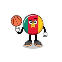 cameroon flag illustration as a basketball player vector