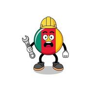 Character Illustration of cameroon flag with 404 error vector