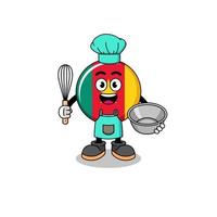 Illustration of cameroon flag as a bakery chef vector