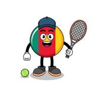 cameroon flag illustration as a tennis player vector