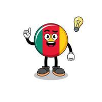 cameroon flag cartoon with get an idea pose vector