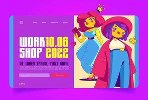 Workshop for women landing page, self development vector