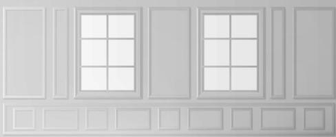 White wall with windows in luxury victorian style vector