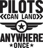 Airline Pilot T-Shirt Design Bundle, typography Gaming Design vector