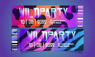 Night club party ticket templates set vector