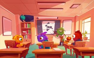 School of fish funny students and teacher in class vector