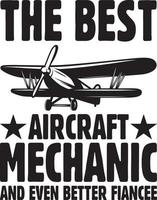 paquete de diseño de camisetas mecánicas de aeronaves, diseño de juegos tipográficos vector