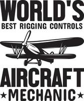 Aircraft MechanicT-Shirt Design Bundle, typography Gaming Design vector