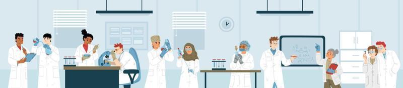 Science laboratory research and development work vector