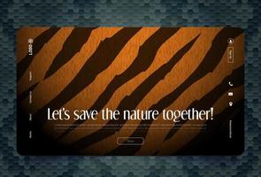 Lets save the nature together landing page, banner vector
