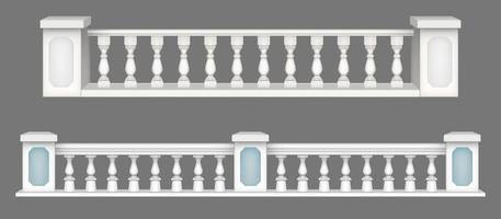 Marble balustrade, balcony railing or handrails. vector