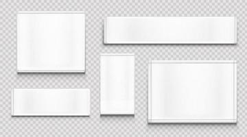 White fabric tags, cloth labels different shapes vector