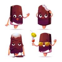 Popsicle ice cream character, funny eskimo pie vector