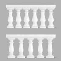 White marble balustrade, handrail for balcony vector