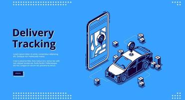 Vector landing page of delivery tracking service