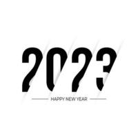 Happy New Year 2023 text design. for Brochure design template, card, banner. Vector illustration. Isolated on white background.