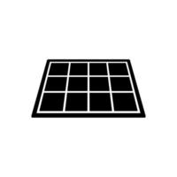 icono de batería solar. panel solar ecológico con celdas en cuadrados para obtener energía luminosa con fuente de alimentación vectorial constantemente renovable vector