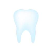 White tooth with blue gradient. Bone dental formation in mouth for healthy experience and food with dental procedures and vector care